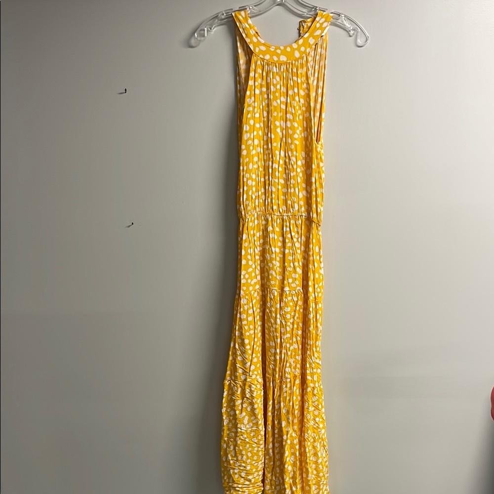 Yellow Polka Dot Maxi Dress
